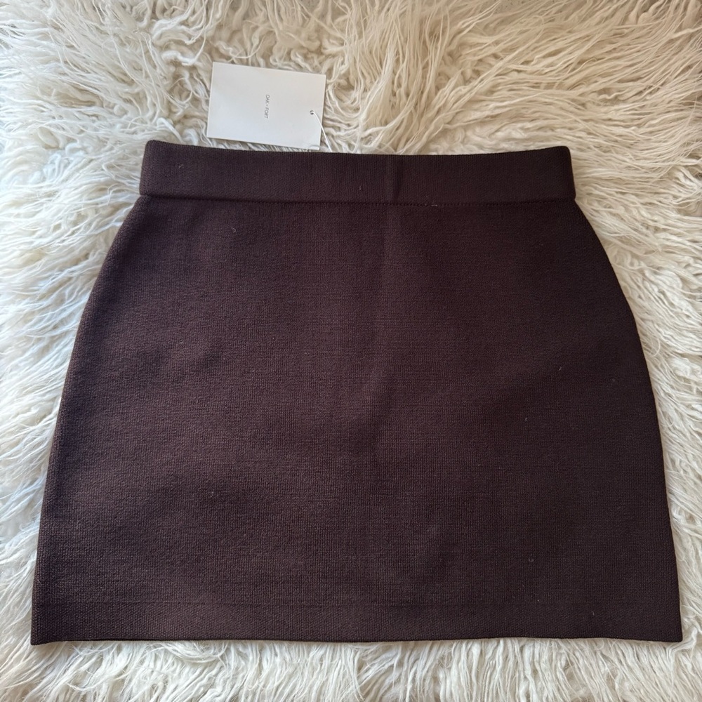 ☕️ OAK + FORT | KNIT MINI SKIRT in Coffee Bean (XXS) ☕️